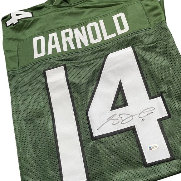 SAM DARNOLD Green New York Jets Autographed Jersey #14 Beckett WB81081 QB JETS - Picture 4 of 12